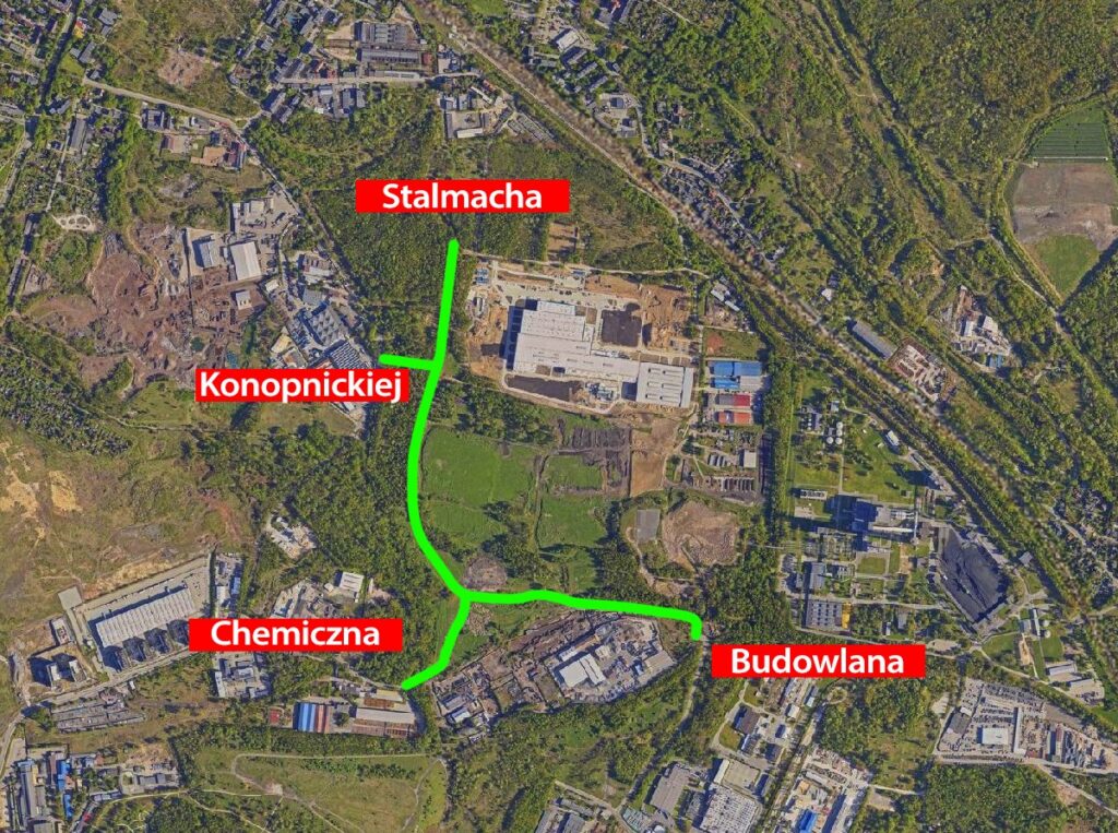 Mapa układu drogowego na Srokowcu