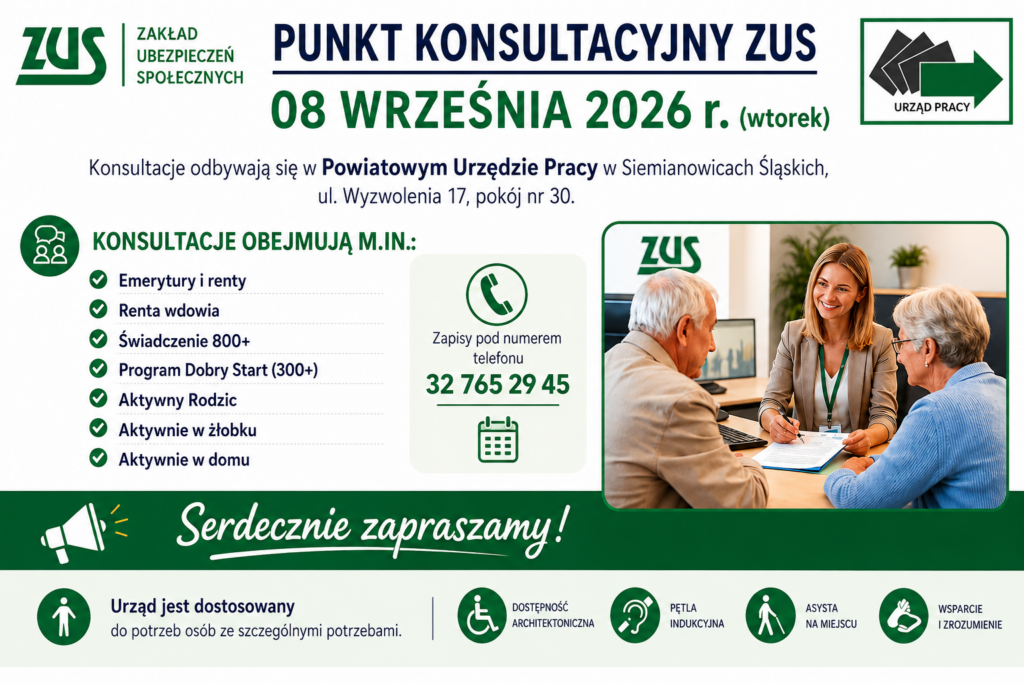 Punkt konsultacyjny ZUS zaprasza