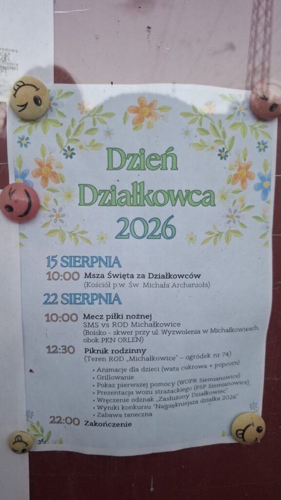 Program obchodów dnia działkowca