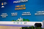 Ekran podczas Kongresu Zdrowe Miasta 2026 prezentujący wyniki kategorii „Przestrzeń” Indeksu Zdrowych Miast. Siemianowice Śląskie zajęły drugie miejsce, za Chorzowem.