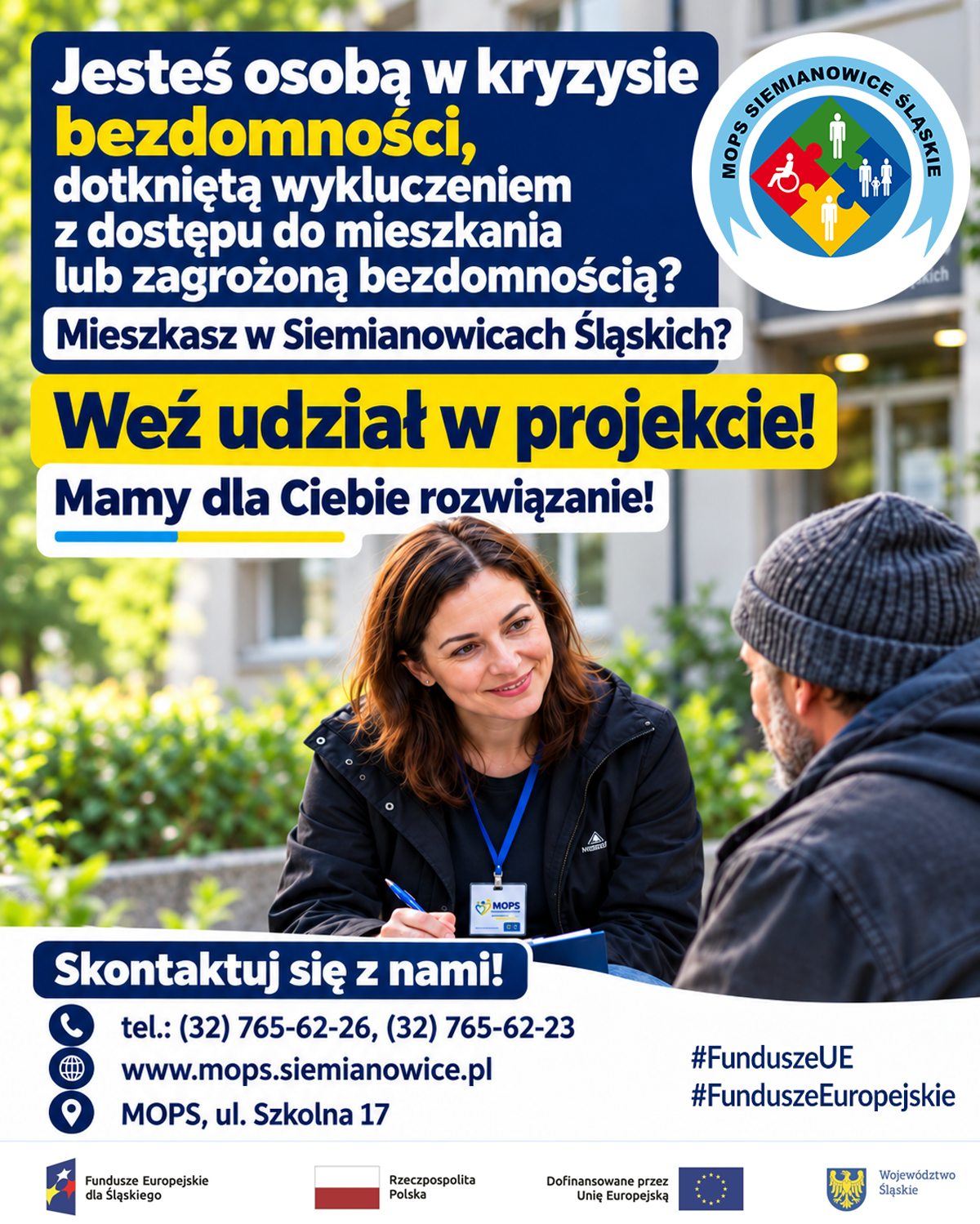 Wsparcie dla osób w kryzysie bezdomności. MOPS realizuje nowy projekt