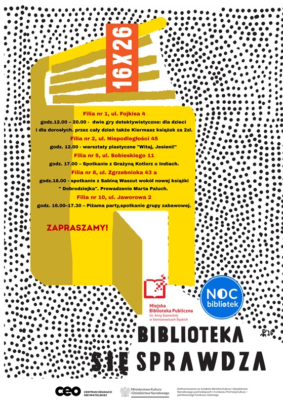 Noc Bibliotek 16 października 2026 r. – Biblioteka (się) sprawdza!
