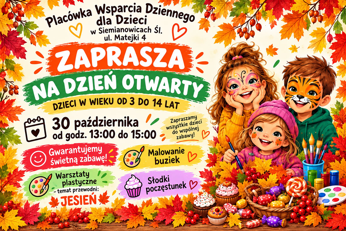 Zaproszenie na dni otwarte w Placówkach Wsparcia Dziennego dla Dzieci